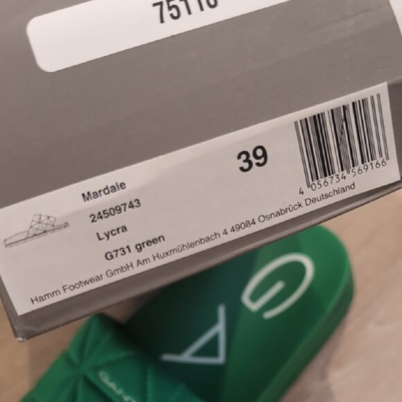 Gant Womens Green Quilted Slide Sandals - Picture 6 of 7